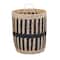 Household Essentials 20" Black & Natural Cattail & Paper Pillar Basket